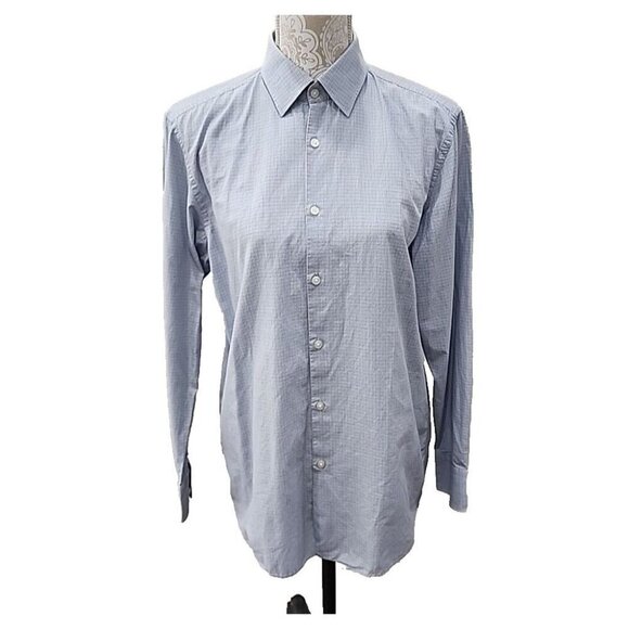 Hugo Boss Sharp Fit Plaid Long Sleeve Button Down Shirt Men's 15.5 32/33 - Picture 1 of 12
